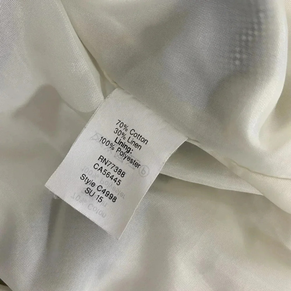 J Crew Stripe Basket Weave Dress-Linen Size 0 Original Price $158 - Picture 5 of 7